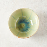 Creative Co-op HAND PAINTED STONEWARE BOWL Green & Blue