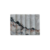 Creative Co-op MULTICOLOR CARVED MARBLE SOAP DISH