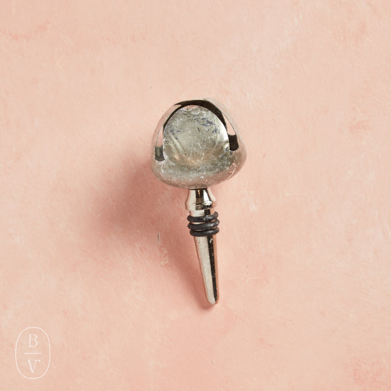 Creative Co-op BELL BOTTLE STOPPER Silver