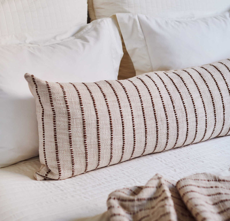 Pom Pom At Home JOJO PILLOW WITH INSERT Ivory_Walnut 14x40