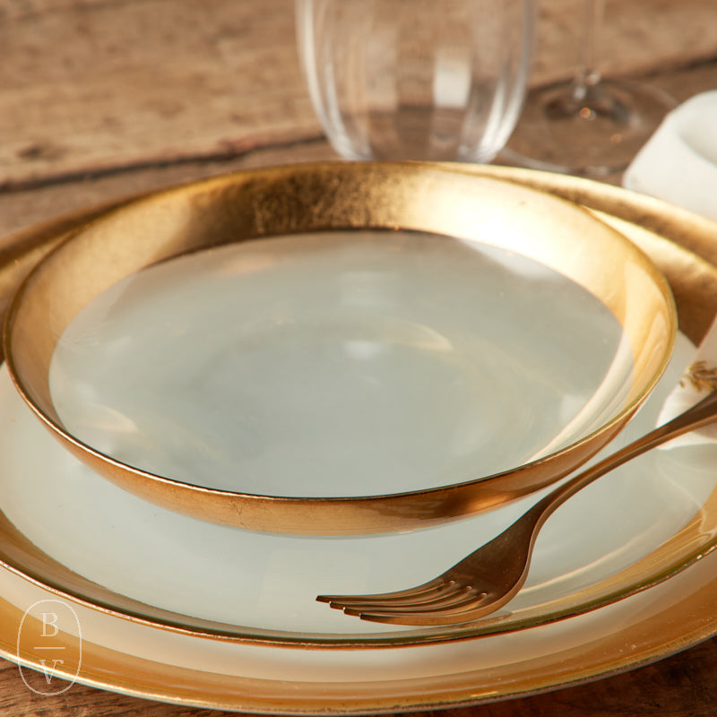 Casafina by Costa Nova CAMILLA GLASS BAND PASTA BOWL Gold