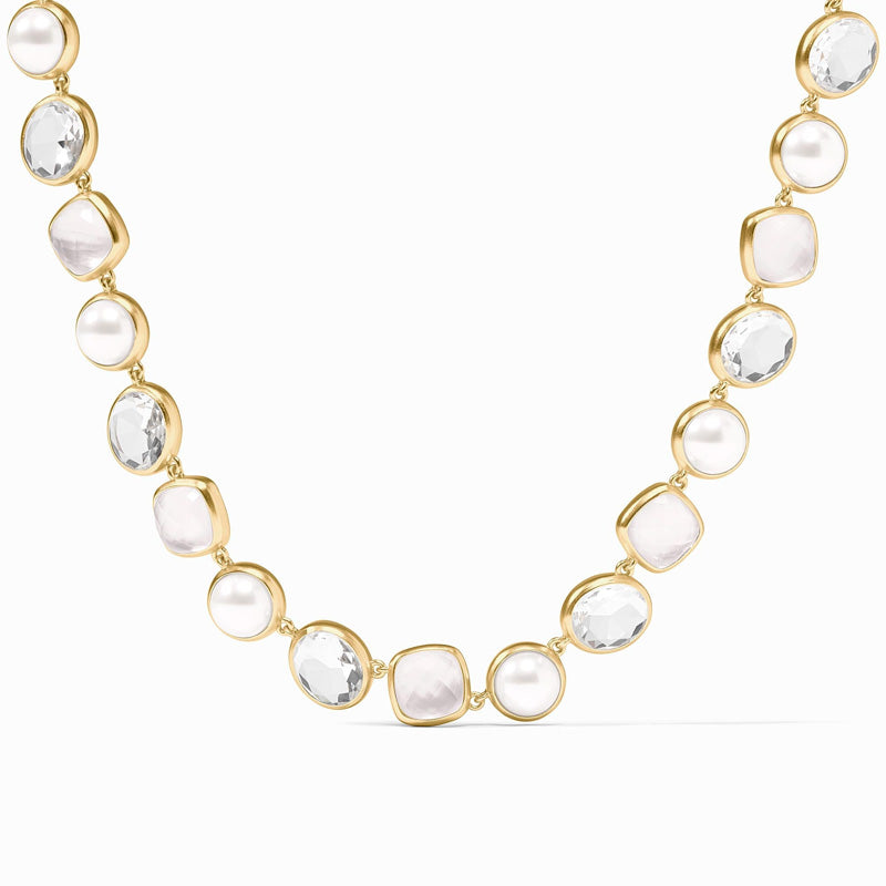 Julie Vos KALEIDOSCOPE TENNIS NECKLACE Iridescent Clear Crystal