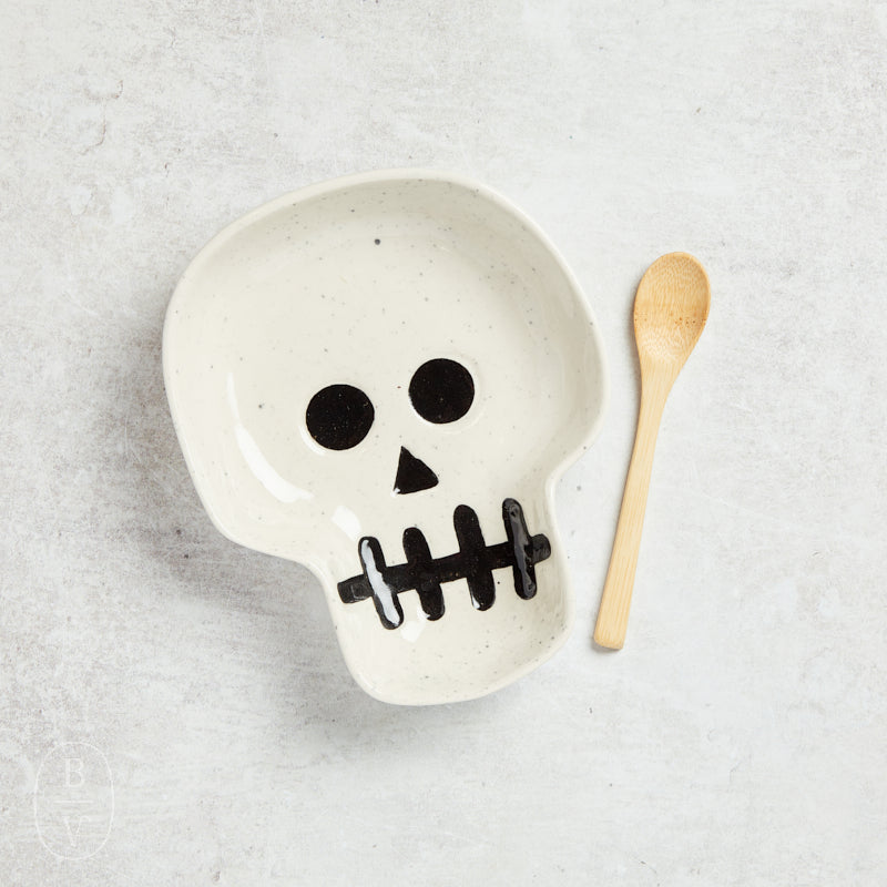 Creative Co-op SKELETON PLATE WITH SPOON