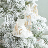 Raz Imports WHITE GOLD CHURCH ORNAMENT