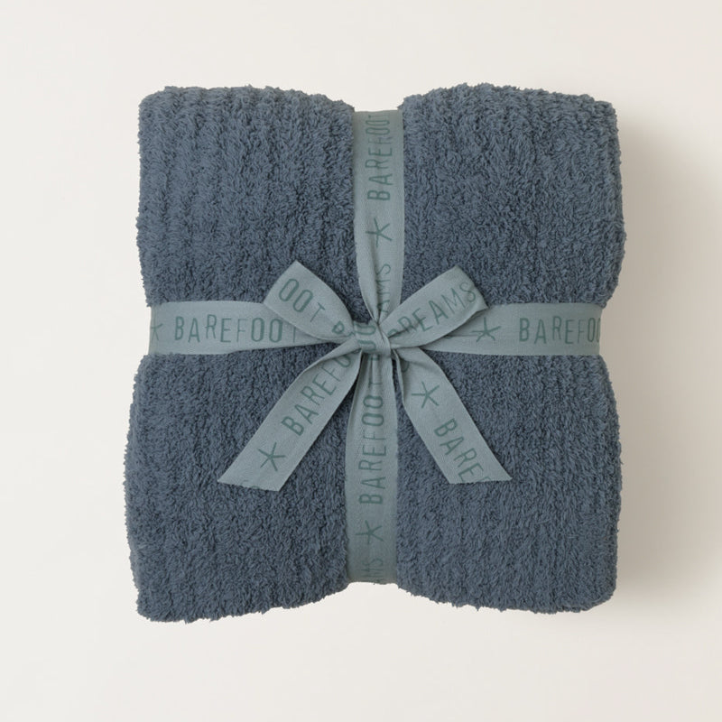 Barefoot Dreams COZYCHIC RIBBED THROW BLANKET Blue Cove