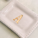 Dixie Pottery GOLD INITIAL DIXIE TRAY