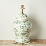 The Han House GREEN WHITE GENERALS JAR LAMP NO SHADE
