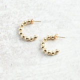 eNewton Design CLASSIC BEADED POST HOOP EARRINGS Gold 4mm 1