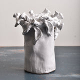 Dixie Pottery MAGNOLIA AND VINE FATTY VASE WHITE 1