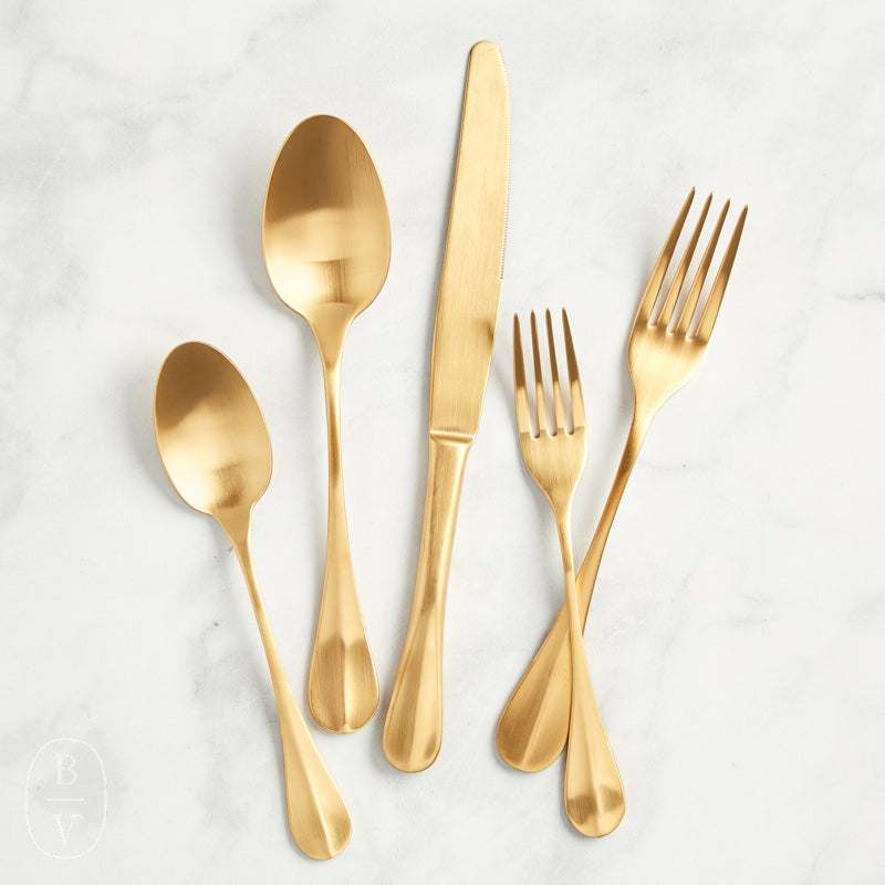 Costa Nova NAU 5 PIECE FLATWARE SET Gold