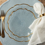 Casafina by Costa Nova FRANCESCA SCALLOPED GLASS SALAD PLATE Gold 21