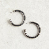 Sheila Fajl CHANTAL HOOPS Shiny Gun Metal 1.75