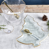 Mudpie GOLD EDGE GLASS TREE PLATTER SET