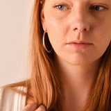 Golden Stella 50MM HAMMERED HOOP EARRINGS