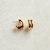 Virtue DOUBLE THICK HOOP STUD EARRINGS Gold