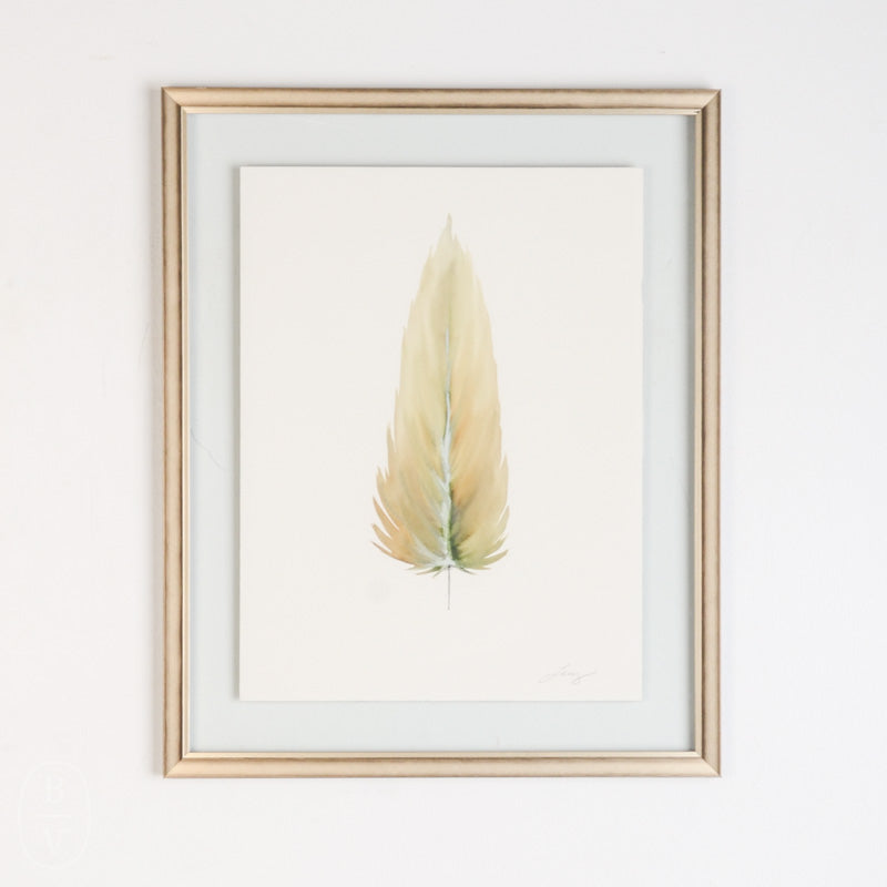 By Lacey MEDIUM FLOATED FRAMED FEATHER PAINTING - SERIES 10 NO 1
