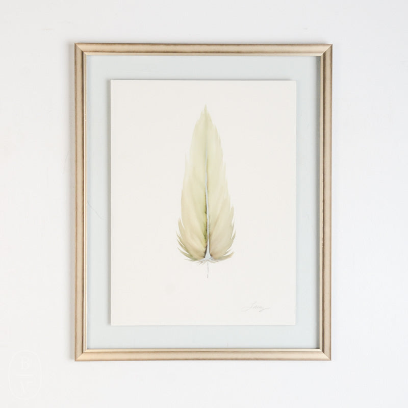 By Lacey MEDIUM FLOATED FRAMED FEATHER PAINTING - SERIES 10 NO 2
