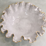 Dixie Pottery GOLD RIM XL CURLEY BOWL