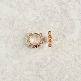 Virtue CZ SUNBURST HINGE EARRINGS Gold