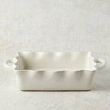 Casafina by Costa Nova RUFFLED MEDIUM RECTANGLE BAKER White