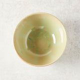 Creative Co-op HAND PAINTED STONEWARE BOWL Green & Green