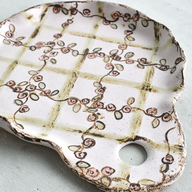 Etta B Pottery ROSE PLAID CHARCUTERIE
