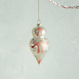 HAND PAINTED ANTIQUE FINISH GLASS ORNAMENT