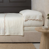 Pom Pom At Home KELLY LINEN SHEET SET Cream Terra Cotta
