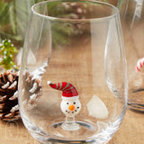 Creative Co-op HOLIDAY STEMLESS WINE GLASS WITH FIGURE