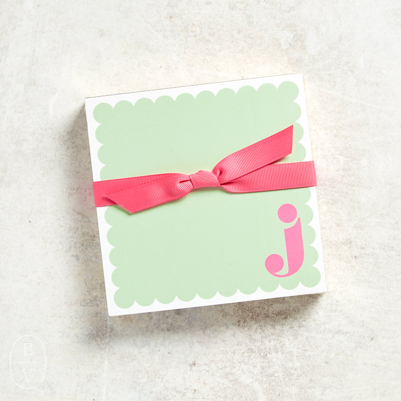 Rosanne Beck LUXE SCALLOPED MONOGRAM NOTEPAD J