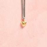 Virtue SILVER SMALL CURB CHAIN PUFFY HEART NECKLACE