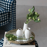 Creative Co-op EMBOSSED STONEWARE BASKET WEAVE VASE