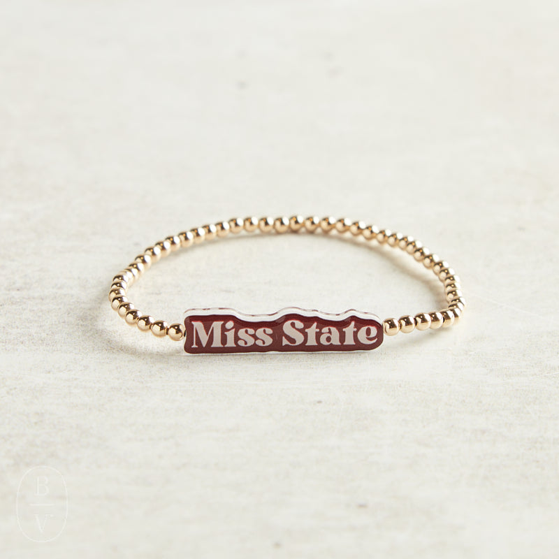 Beaded Blondes GAMEDAY BB BEADED BRACELET Mississippi State