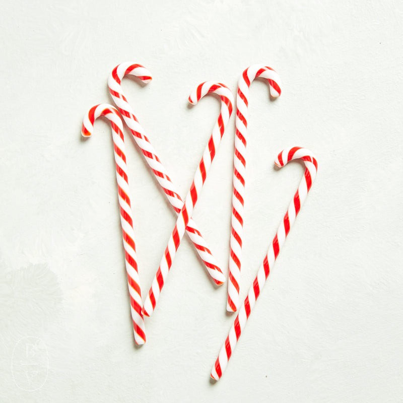 Creative Co-op GLASS CANDY CANE DRINK STIR STICKS SET OF 6