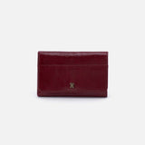 Hobo JILL TRIFOLD WALLET Polished Leather Saddleberry