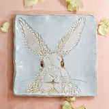 Dixie Pottery BUNNY TRAY Blue 7x7