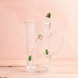 Mudpie GLASS CANDY CANE PITCHER