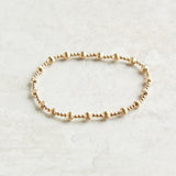 eNewton Design DIGNITY SINCERITY PATTERN BEAD BRACELET Gold 4mm