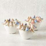 Creative Co-op STONEWARE PLANTER BIRDS ON RIM