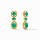 Julie Vos CABOCHON STATEMENT EARRINGS Iridescent Emerald Green