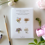 Emily Lex Studio BOUQUETS PAINTABLE WATERCOLOR NOTECARD SET