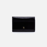 Hobo JILL TRIFOLD WALLET Polished Leather Black