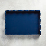 Creative Co-op LACQUERED SCALLOPED TRAY Navy 20x14