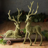 Raz Imports GREEN FLOCKED DEER