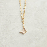 Virtue SHELL BUTTERFLY PAPERCLIP CHAIN NECKLACE Gold