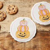 Boston International PINK PUMPKIN STACK SHAPED LUNCHEON NAPKINS