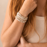 Golden Stella MULTI ROW STRETCH COLOR BRACELET White