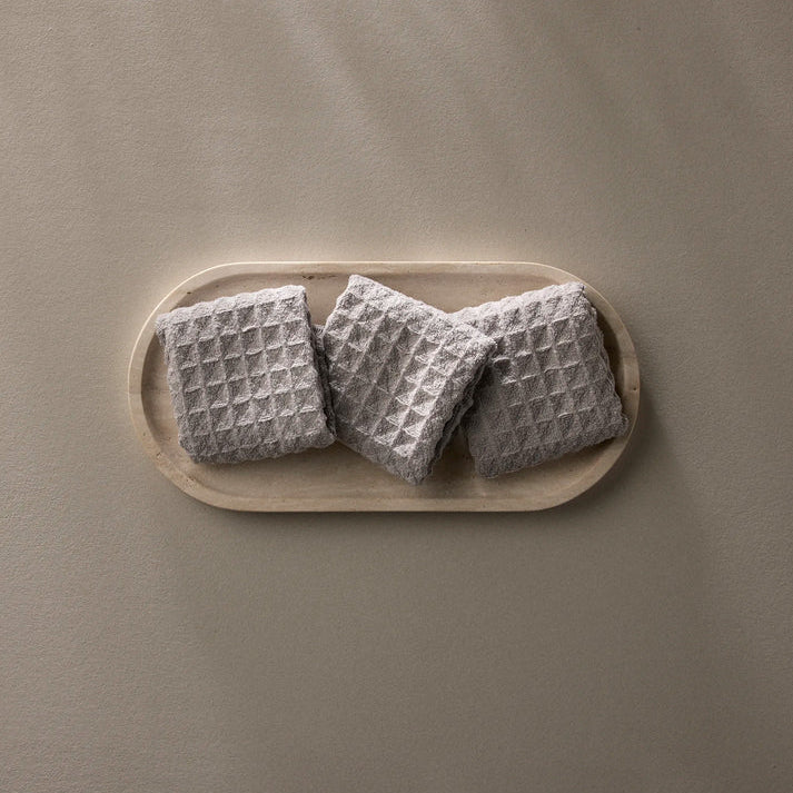 Geometry STONE WAFFLE WASH CLOTH SET OF 3