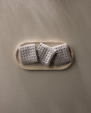 Geometry STONE WAFFLE WASH CLOTH SET OF 3