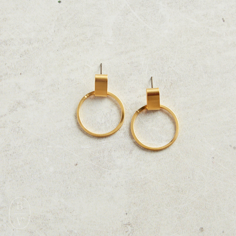 Virtue DOOR KNOCKER HOOP EARRINGS Gold